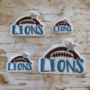 Lions Football Star Feltie Embroidery File
