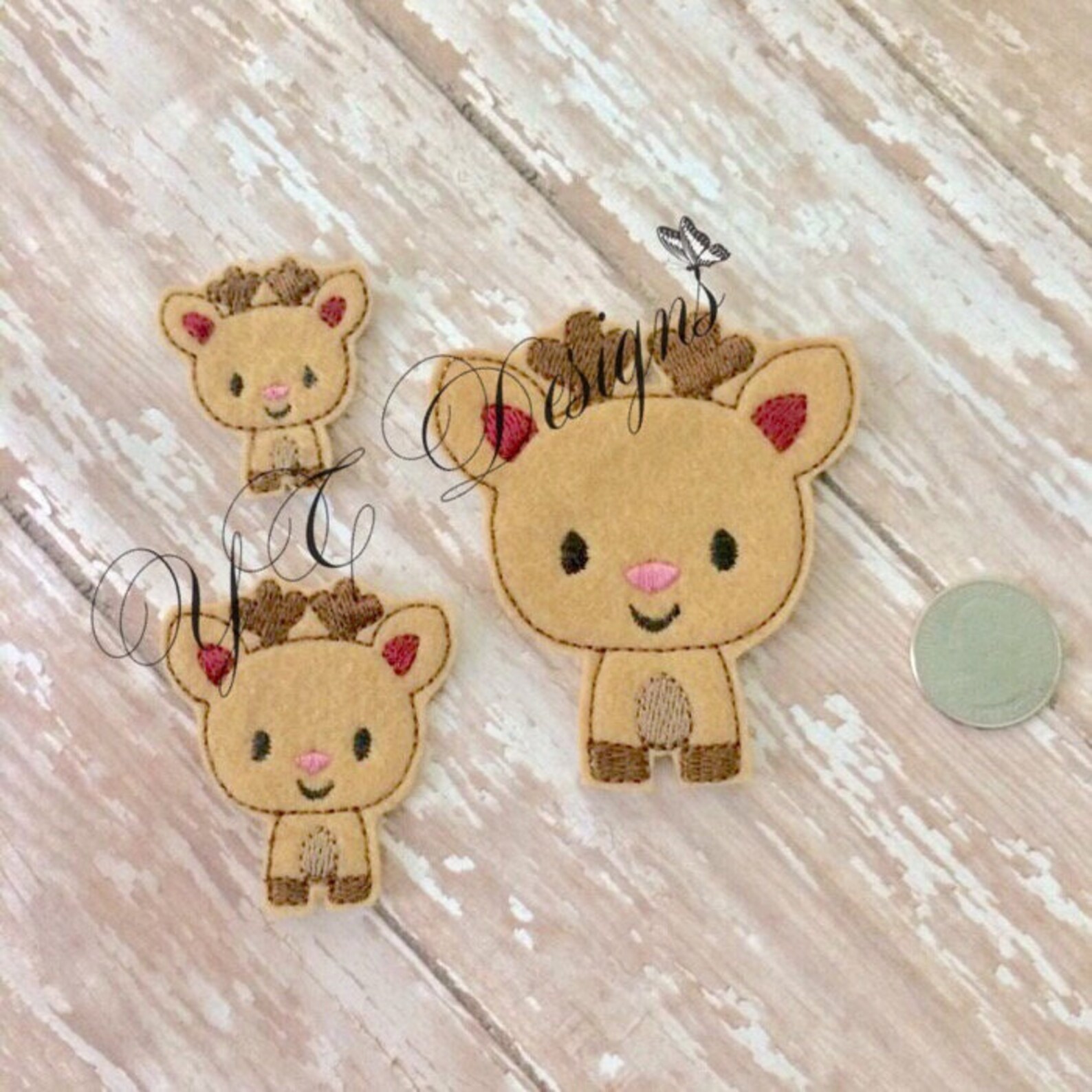 Christmas Reindeer Feltie Reindeer Feltie Embroidery File Etsy