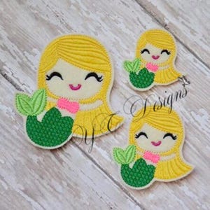 Mermaid Girl Feltie Mermaid 1 Feltie Embroidery File