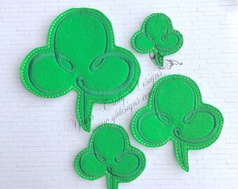 St. Patrick's Day Feltie Swirly Shamrock Feltie Digial Embroidery File