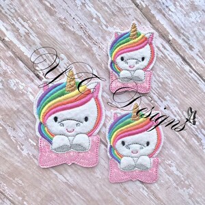Unicorn Feltie Unicorn Livy with Bow Feltie Digital EMBROIDERY FILE