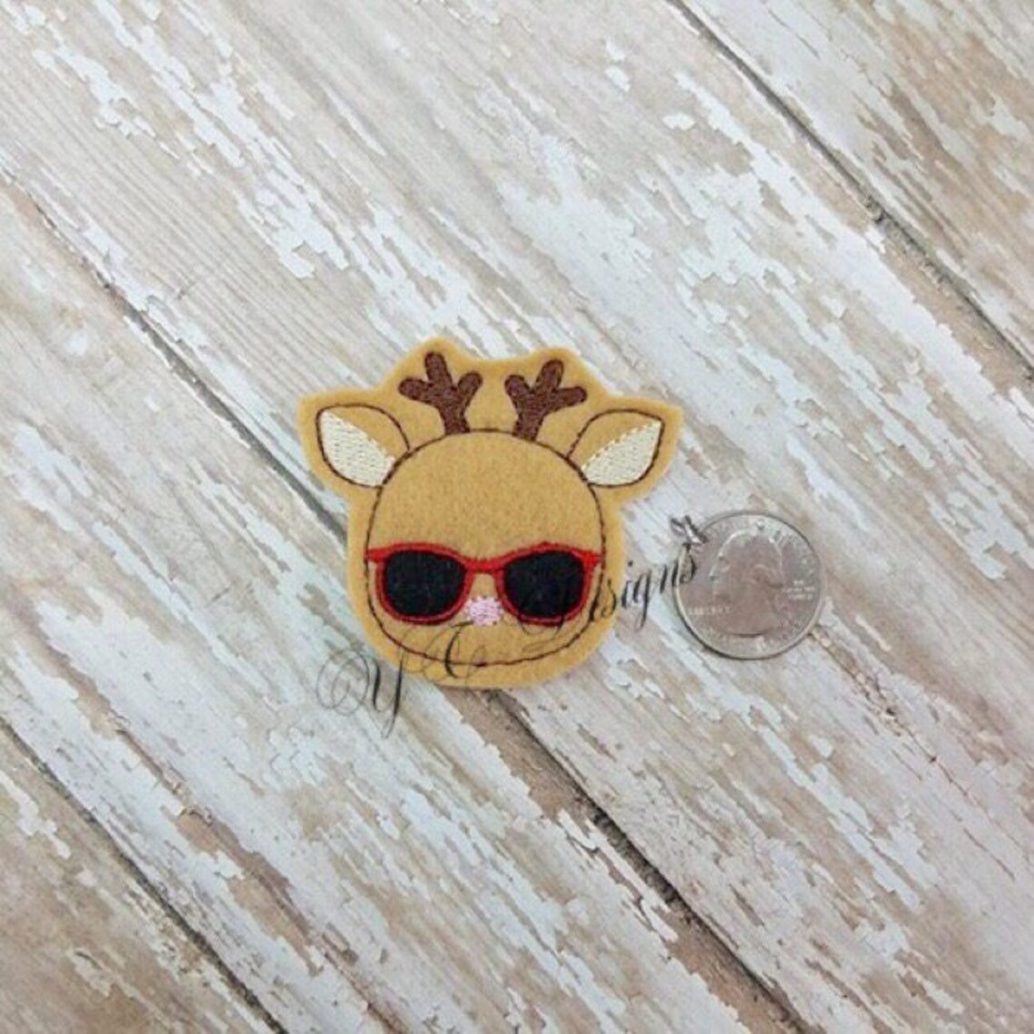 Tropical Reindeer Feltie Reindeer Head Feltie Embroidery File Etsy