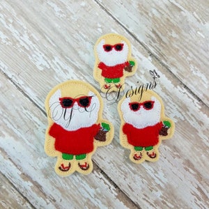 Christmas in July Feltie Vacation Santa Feltie Embroidery File