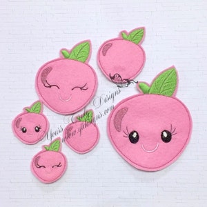Happy Strawberry Feltie Fruit Feltie Digital Embroidery File