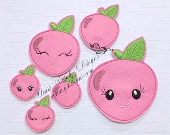 Archivo de bordado digital de fieltro de fresa feliz