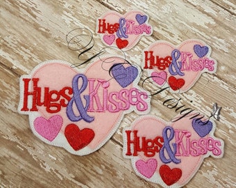 Valentine's Day Feltie Hugs & Kisses Heart Feltie Embroidery File