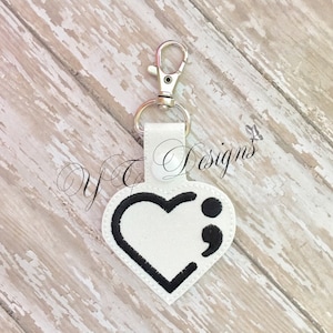 Semi Colon Key Fob EMBROIDERY FILE