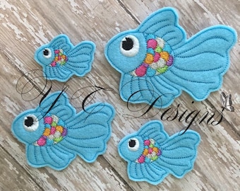 Rainbow Fish Feltie Sweet Sea Creature Feltie Embroidery File