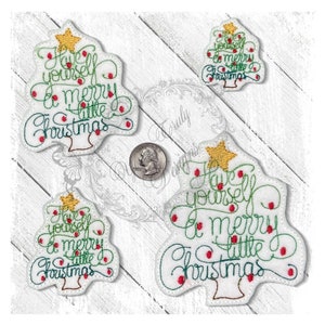 Merry Little Christmas Feltie EMBROIDERY DIGITAL FILE