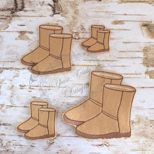 Fall Boots Comfy Boots Feltie Embroidery File