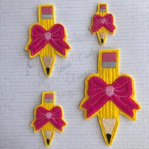 Pencil On Point with app bow feltie MACHINE Embroidery File