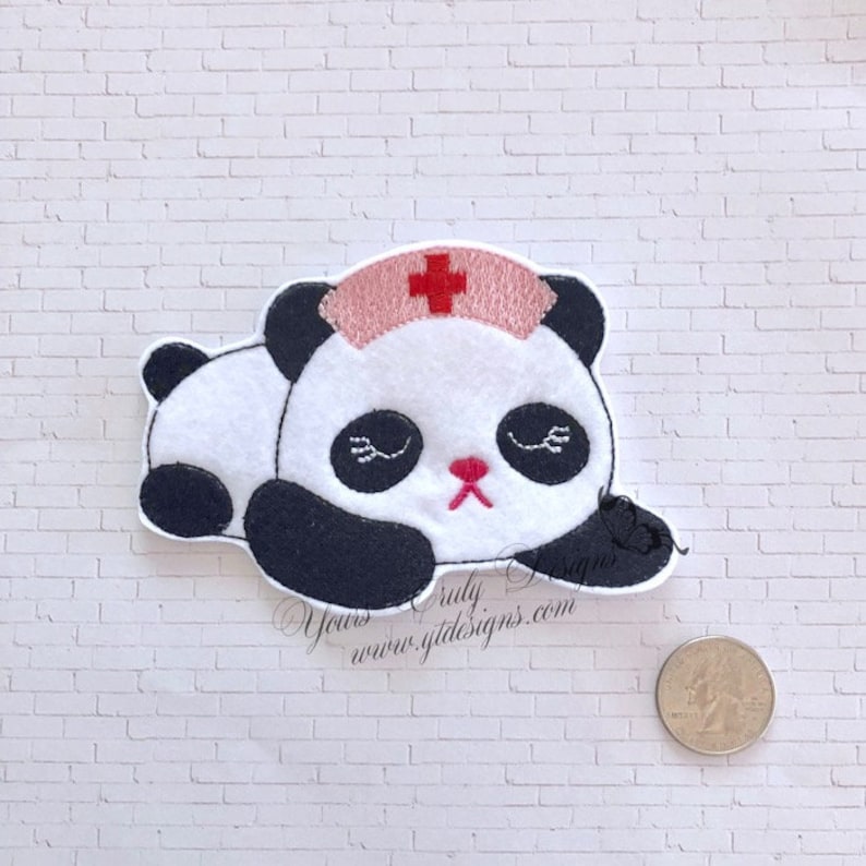 Nurse Panda Over It Feltie Medical Feltie Embroidery File - Etsy