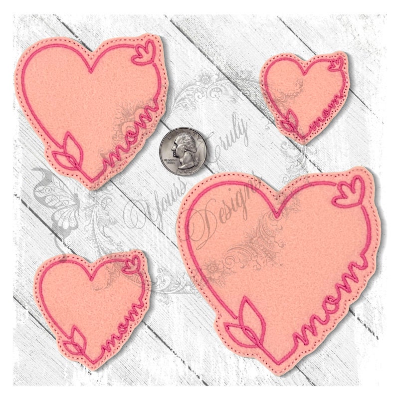 34+ Love Mom With Hearts Embroidery