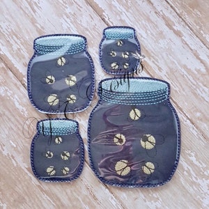 Firefly Feltie Fireflies in a Jar Feltie Digital Embroidery File