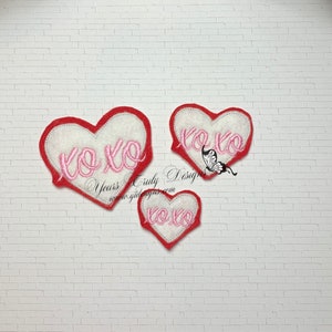 Heart pretty XOXO Feltie Treat Feltie machine Embroidery File
