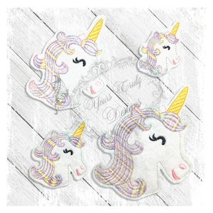 Unicorn Head Fancy Single Feltie Digital Machine Embroidery File