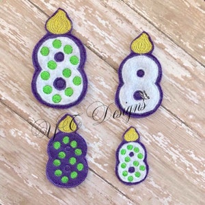 Birthday Number Feltie Candle Number Eight Feltie Embroidery File