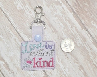 Patient and Kind Key Fob EMBROIDERY FILE