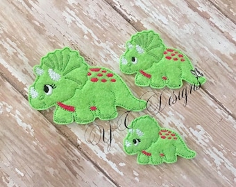 Dinosaur Feltie triceratops Feltie EMBROIDERY FILE