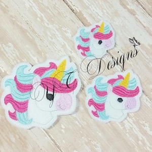 Mermaid Unicorn Feltie Marina Mercorn Head Feltie EMBROIDERY FILE