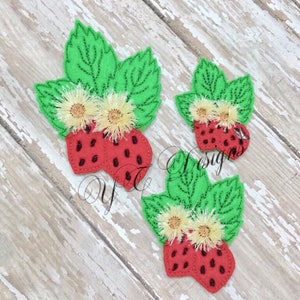 Strawberry Feltie Fruit Feltie Digital Embroidery File