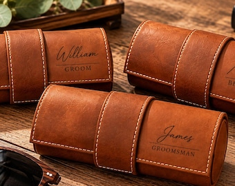 Personalized Groomsmen Sunglasses Gift, Engraved Leather Sunglasses Case, Custom Wedding Party Gift for Groom and Best Man