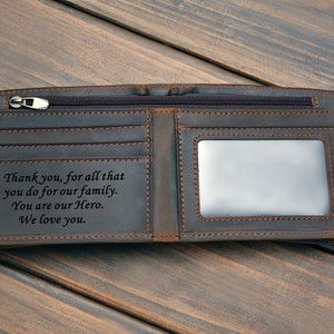 Regalo del Día del Padre, Regalo para papá, Billetera personalizada para hombres, Billetera personalizada, Billetera de cuero, Billetera grabada, Regalo para novios, Regalo para hombres
