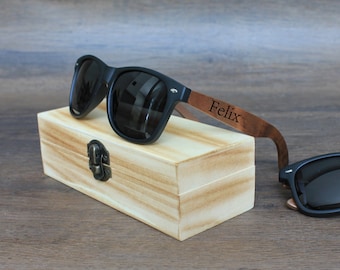 Regalos personalizados para novios, gafas de sol personalizadas para hombres con caja de madera, regalo para novios, propuesta para novios, mejor regalo para hombres, regalo para novios, regalo para papás