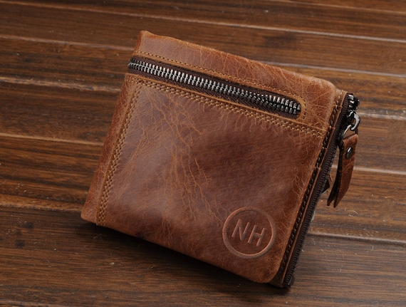 Boyfriend Gift Monogram Christmas Party Decorations Father Gift Mens Leather Wallet Wallet Men Personalized Wallet Men Men Christmas Gift