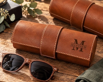 Personalized Sunglasses Case, Custom Engraved Glasses Holder, Monogram Eyeglass Case, Birthday Gift for Him, Dad or Husband