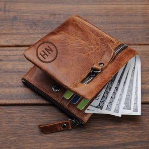 Regalo para papá, billetera para hombres, billetera personalizada, billetera para hombres grabada, billetera de cuero, cuero genuino, billetera de cuero, Día del Padre, regalo de Navidad
