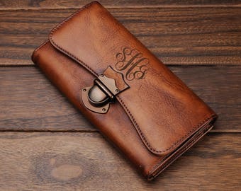 Women's Walletleather Walletmonogram Clutchmothers Day 