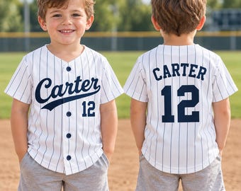 Personalized Kids Baseball Jersey, Custom Name Number Baseball Shirt, Youth Baseball Jersey, Baseball Gift for Boy, Christmas Gift for Kids