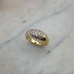Vintage gouden koepelring met diamanten