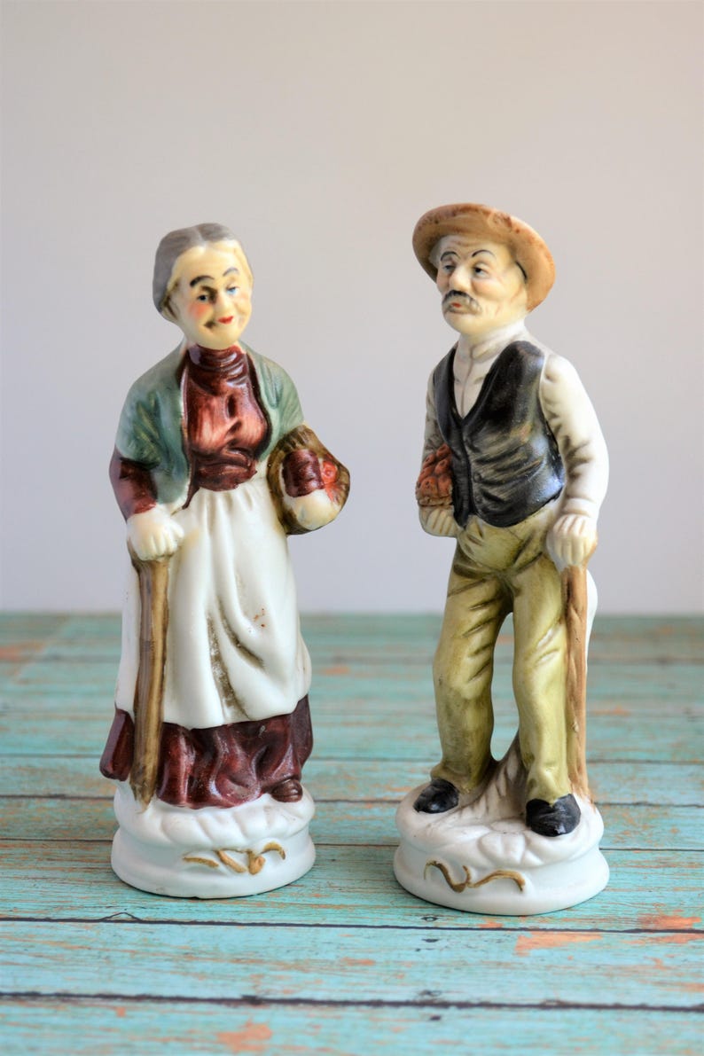 2 Vintage Crown Deville Figurines / Old Man and Old Woman | Etsy