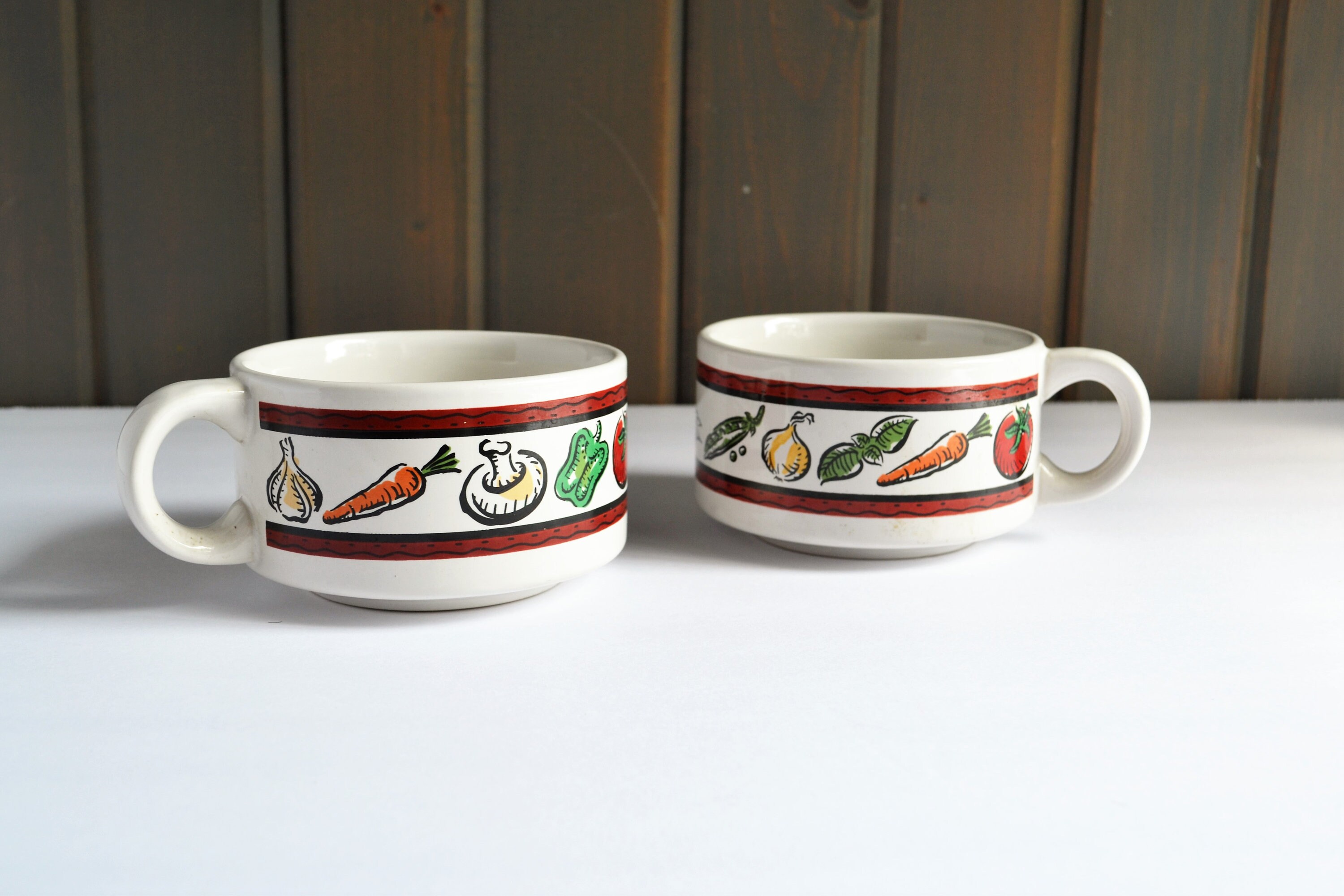 2 Vintage Stoneware 10 Ounce Homemade Soup Mugs Soup Bowls Etsy