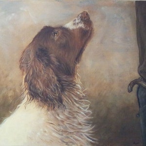 Amy Brown Countryside Art Giclee Print from Painting of English Springer Spaniel With Their Master Fine Art Print