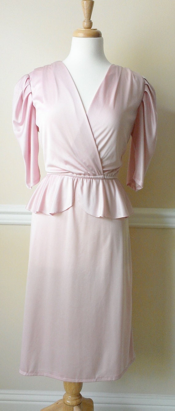 Vintage 1980's Pink Peplum Dress