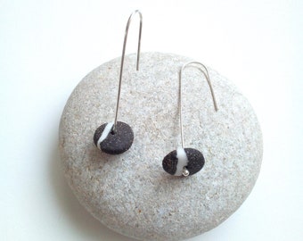 Porcelain and silver earrings