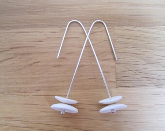 Porcelain and silver earrings