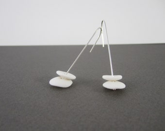 Porcelain and silver earrings