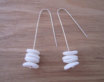 Porcelain and silver earrings