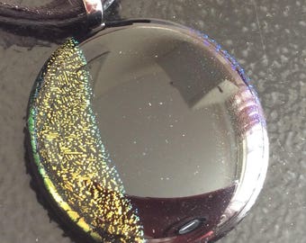 Dichroic fused glass pendant