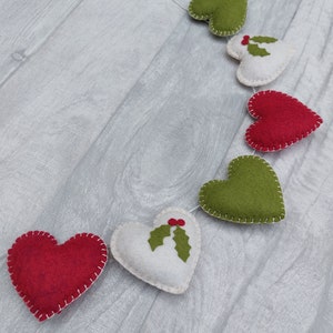 Christmas bunting, garland, traditional, festive decoration, Christmas decoration, felt, holly decoration, seasonal, winter decoration