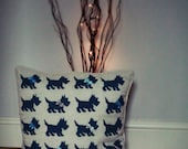 Scottie Dog Cushion Hand Decorated Cushion Cover