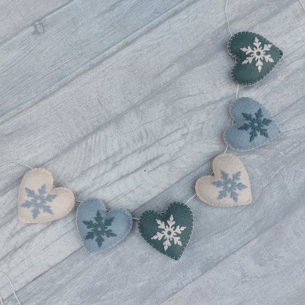 Christmas bunting, garland, snowflake, festive decoration, Christmas decoration, festive, seasonal, winter decoration, blue, grey theme