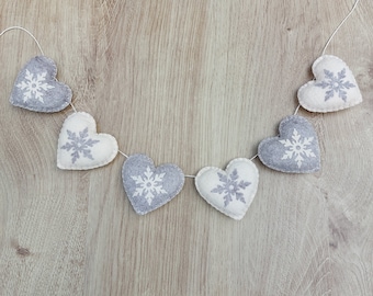 Christmas bunting, garland, snowflake, festive decor, Christmas decoration, gift, seasonal, winter decoration, beige, neutral theme