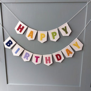 Happy Birthday banner, rainbow, multi coloured, reusable banner, party, cake smash, family birthday, party decor, gender neutral, bunting
