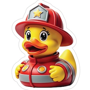 Sticker extérieur transparent pompier RubberDucky, sticker voiture amusante, oeuvre d'art en vinyle imperméable, cadeau pour les amateurs de pompier