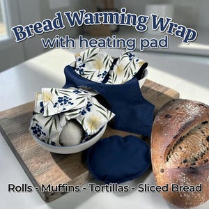 Bread Warmer, Cotton Wrap & Heating Pad Set Berry pattern